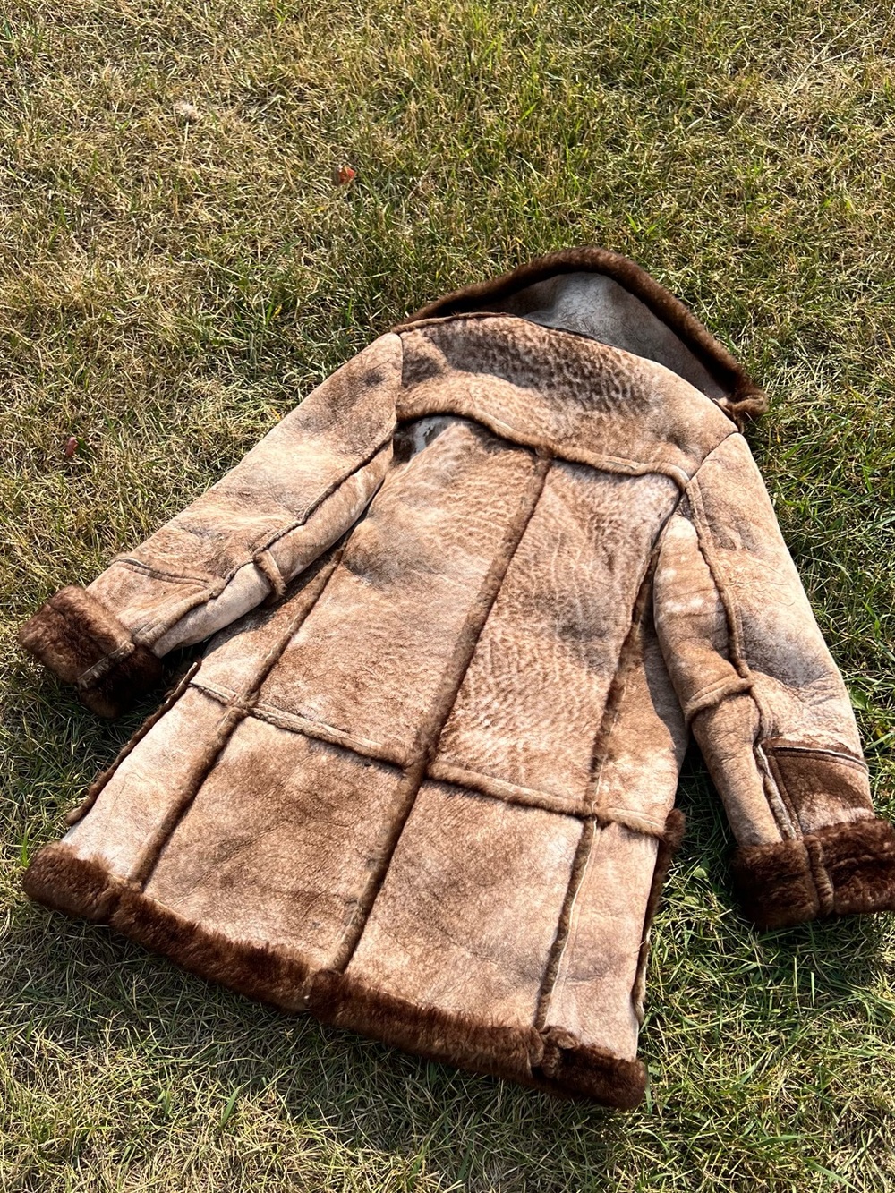 Vtg 70s Genuine Sheepskin Shearling Coat - Picture 10 of 11